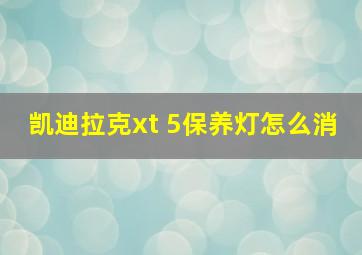 凯迪拉克xt 5保养灯怎么消